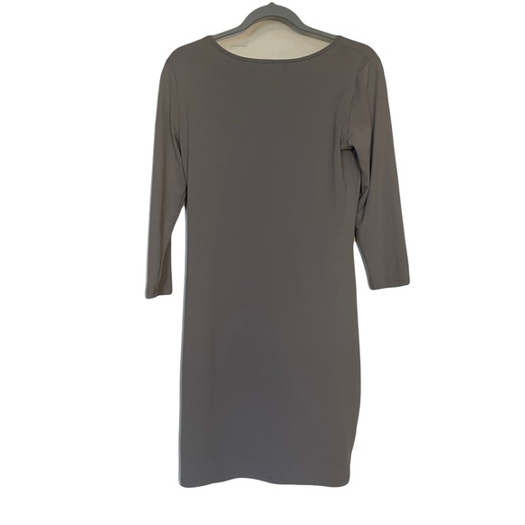 Say What? Gray form fitting dress 3/4 quarters length sleeves size Large - Picture 2 of 6